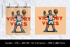 Victory Vibes Sports Tumbler Sublimation Design PNG Product Image 1