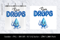 Rain Drops Tumbler Sublimation Design PNG Product Image 1