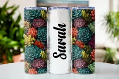 Succulent 20 oz Straight Skinny Tumbler Sublimation PNG Product Image 1