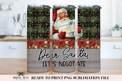 Dear Santa Lets Negotiate Funny Tumbler Wrap PNG Product Image 1
