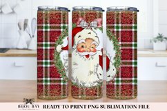 Santa Christmas Tumbler Wrap PNG | Glitter And Tartan Product Image 1