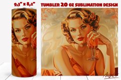 20 OZ pin up tumbler sublimation / beauty retro woman, wine Product Image 1