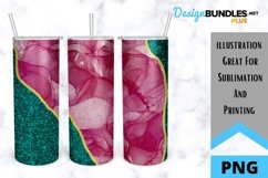 Sublimation Alcohol Ink Tumbler - Teal and Pink Alcohol Ink Product Image 1