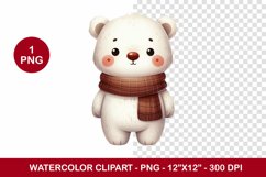 png watercolor clipart - cute baby bear Product Image 1