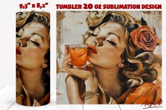 20 OZ pin up tumbler sublimation / vintage beauty woman PNG Product Image 1