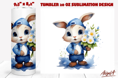 Animal tumbler Easter bunny boy bouquet of flowers Product Image 1