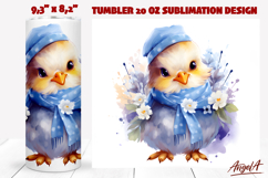 Bird tumbler sublimation / cute easter chick PNG Product Image 1