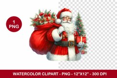 png watercolor clipart - santa claus Product Image 1