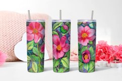 Watercolor Floral Peonies 20 oz sublimation in a glass Product Image 1