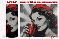 20 OZ pin up tumbler sublimation / vintage beauty woman PNG Product Image 1