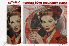 20 OZ pin up tumbler sublimation / vintage beauty woman PNG Product Image 1