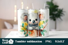 Christmas tumbler sublimation design | Koala tumbler wrap