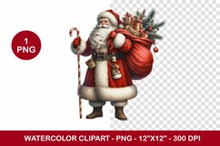 png watercolor clipart - santa claus Product Image 1