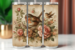 Tumbler Wrap 20 oz - floral bird Product Image 1