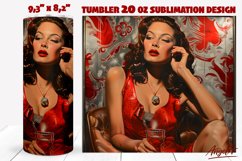 Retro pin up tumbler sublimation / vintage beauty woman PNG Product Image 1