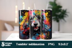 Rainbow dog sublimation tumbler | Animal sublimation tumbler