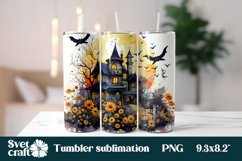 Halloween tumbler sublimation | Sunflower tumbler PNG