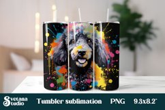 Rainbow dog tumbler wrap | Animal tumbler wrap