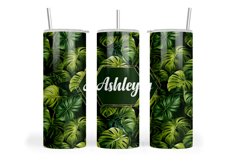 Monstera 20 oz Straight Skinny Tumbler Sublimation PNG Product Image 3