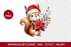 png watercolor clipart - squirrel Product Image 1