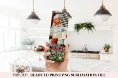 Vintage Santa Christmas Tumbler Sublimation Wrap PNG Product Image 2