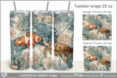 Sea turtle tumbler Sublimation| clown fish tumbler| seashell Product Image 1