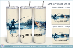 Fishing tumbler Sublimation| fisherman tumbler wrap| Fish Product Image 1