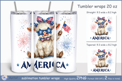 America calf Tumbler| Wrap Tumbler 20 oz| 4th of July| cow Product Image 1