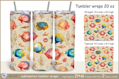 Fish tumbler Sublimation| sea tumbler wrap| fish tumbler Product Image 1