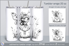 Fairy Tumbler| Wrap Tumbler elf girl | cute girl| flowers Product Image 1