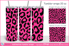 Pink leopard print Tumbler| Wrap Tumbler 20 oz| leopard Product Image 1