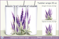 Lavender vintage Tumbler| Provence Wrap Tumbler 20 oz| frora Product Image 1