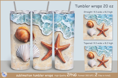 Starfish tumbler Sublimation| sea tumbler| Tumbler Seashell Product Image 1