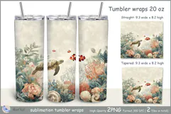 Sea turtle tumbler Sublimation| clown fish tumbler| seashell Product Image 1