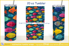 Fish tumbler Sublimation| sea tumbler| sea of seagulls Product Image 2