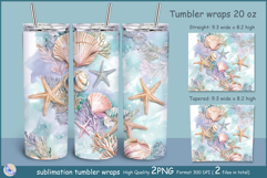Starfish tumbler Sublimation| sea tumbler| Tumbler Seashell Product Image 1