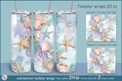 Starfish tumbler Sublimation| sea tumbler| Tumbler Seashell Product Image 1
