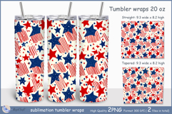 American stars heart Tumbler| Wrap Tumbler 20oz| 4th of July Product Image 1