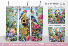Birds Tumbler Wrap| Wrap Tumbler birds| flowers| flora| rose Product Image 1
