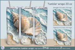 Seashell tumbler Sublimation| sea tumbler| Tumbler Seashell Product Image 1