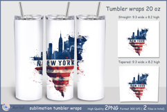 American flag Tumbler| Wrap Tumbler 20 oz| 4th of July Product Image 1