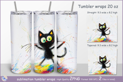 Black cat Tumbler| Wrap Tumbler cat| insulated tumbler| Pet Product Image 1