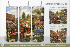 Farm house Tumbler Wrap| Wrap Tumbler insulated tumbler Product Image 1