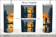 Fish On tumbler Sublimation| fisherwoman tumbler wrap| fish Product Image 2