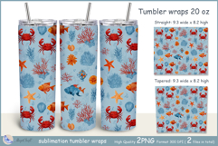 Sea turtle tumbler Sublimation| Blue whale tumbler| seashell Product Image 1