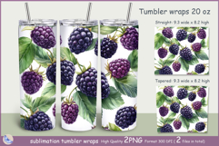 Blackberry Tumbler| Wrap Tumbler berries 20 oz| garden Product Image 1