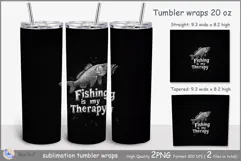 Fishing is my Therapy tumbler Sublimation| fish tumbler png Product Image 1