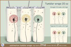 Dandelions Tumbler| Wrap Tumbler Dandelions 20 oz| frora Product Image 1