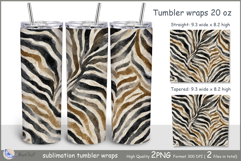 zebra print Tumbler| Wrap Tumbler 20 oz| zebra| black white Product Image 1