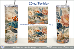 Sea turtle tumbler Sublimation| clown fish tumbler| seashell Product Image 2